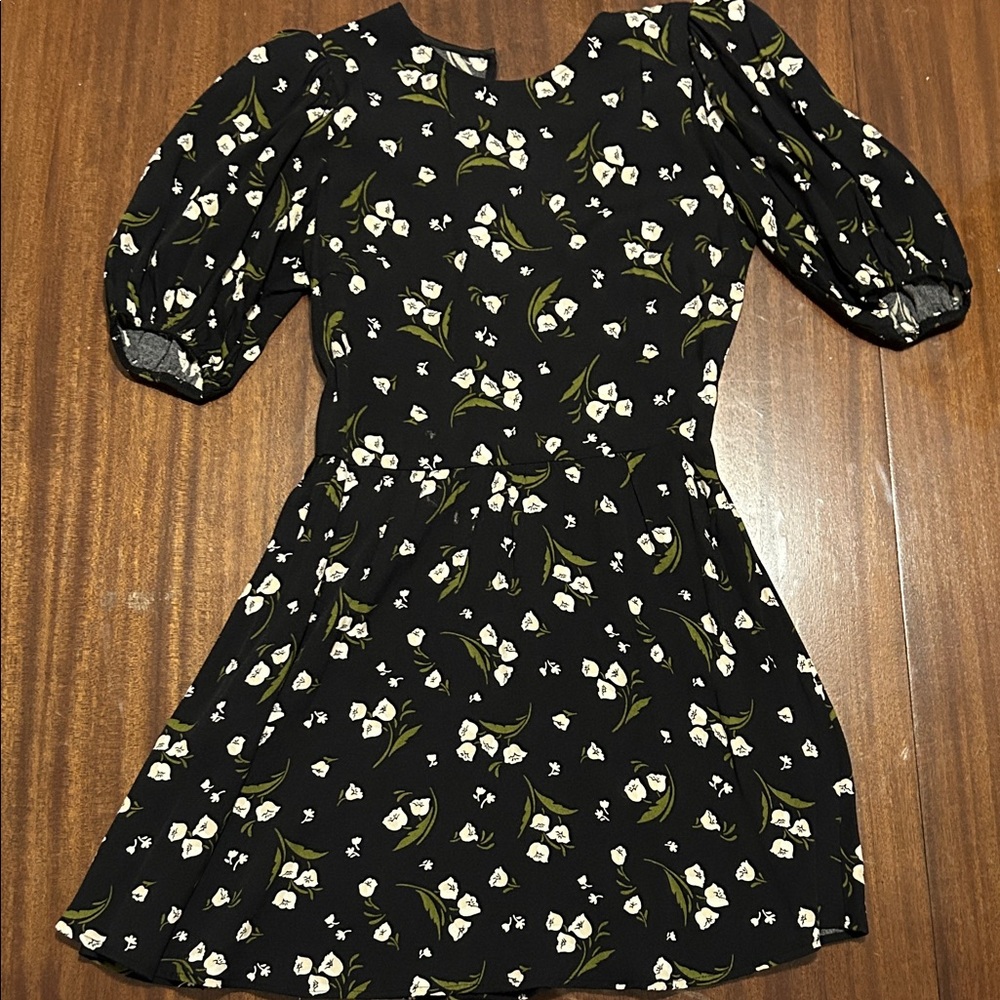 Reformation Black Floral Kids Dress
